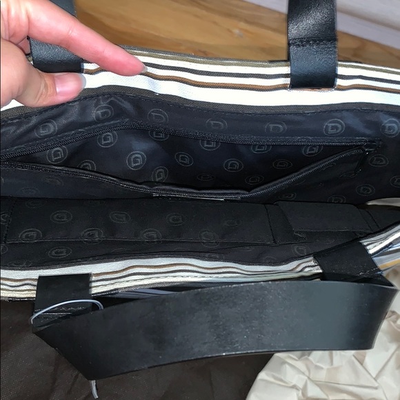 NWT Danier canvas tote with leather handles - Picture 4 of 6